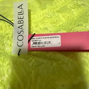Cosabella Neon Yellow Lace Bandeau Bra
